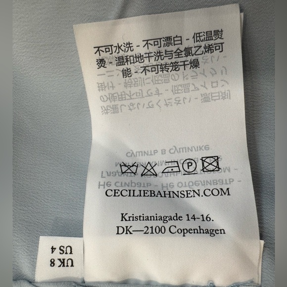 CECILIE BAHNSEN Sade Jacquard Cut Out Midi Dress in Mist Blue - Picture 11 of 14